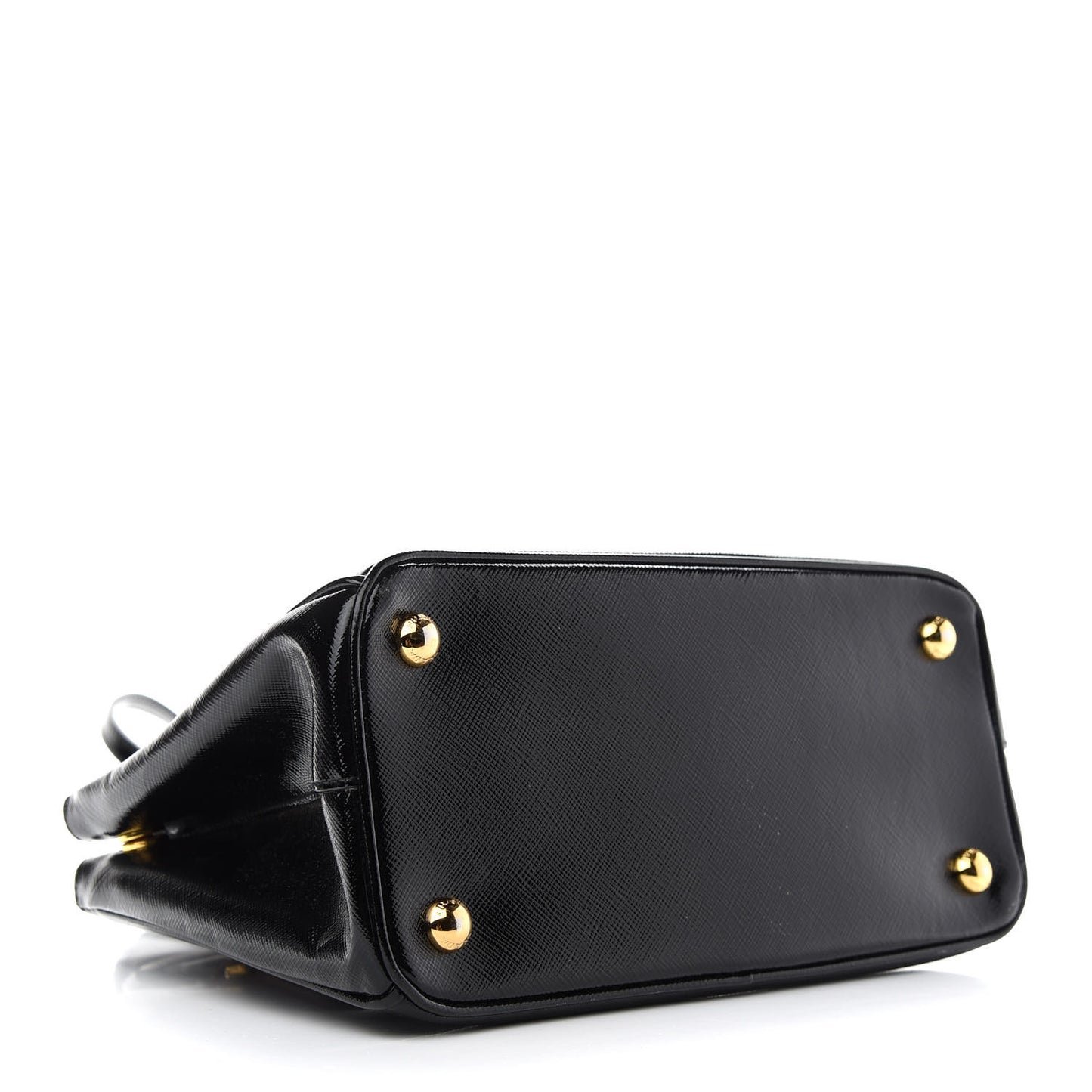 Saffiano Vernice Small Galleria Double Zip Tote Black