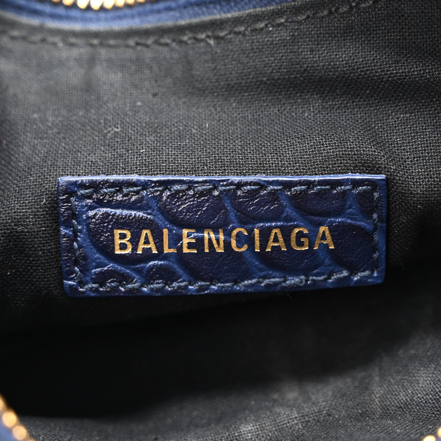 Balenciaga Extra Supple Calfskin Crocodile Embossed Le Cagole Shoulder Bag XS Indigo 7 of 11