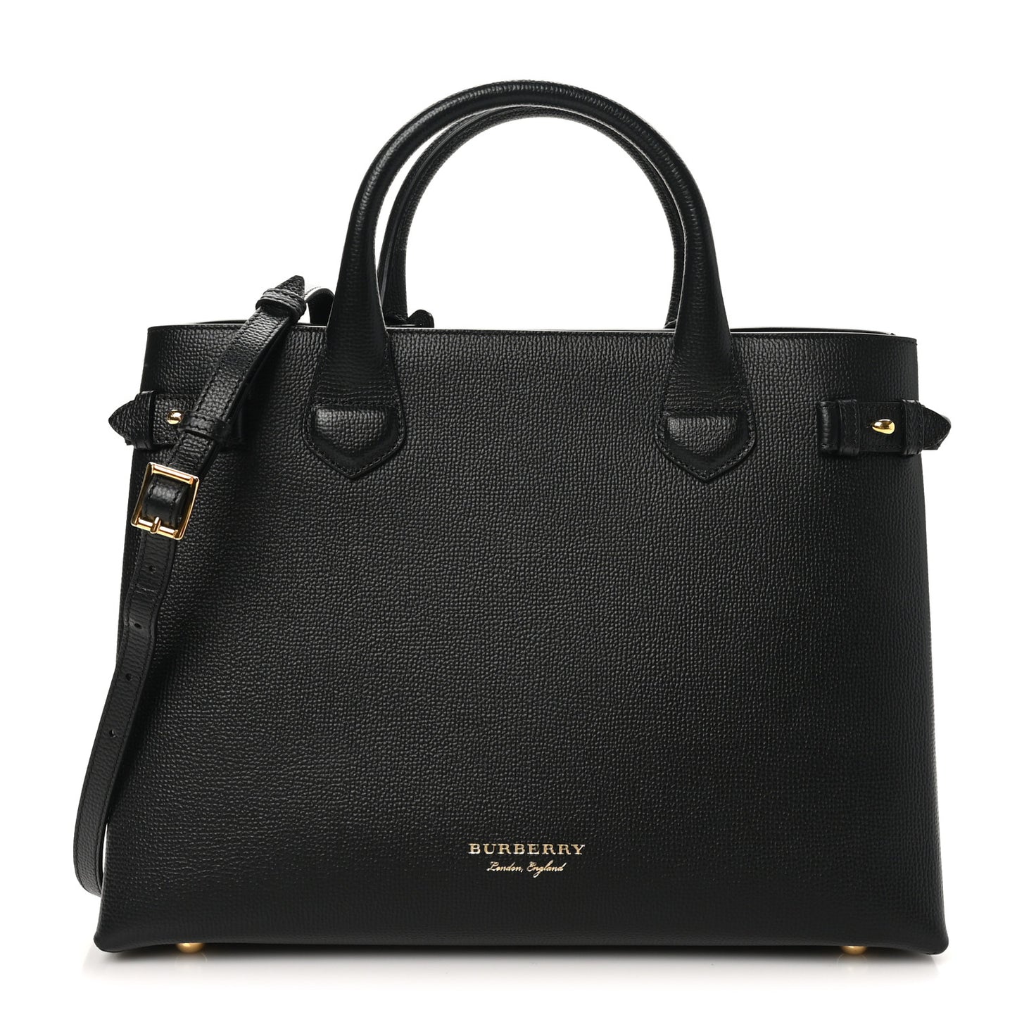 Derby Calfskin House Check Medium Banner Tote Black