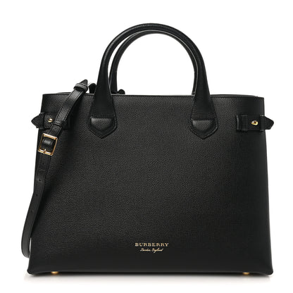 Burberry Derby Calfskin House Check Medium Banner Tote Black 1 of 9