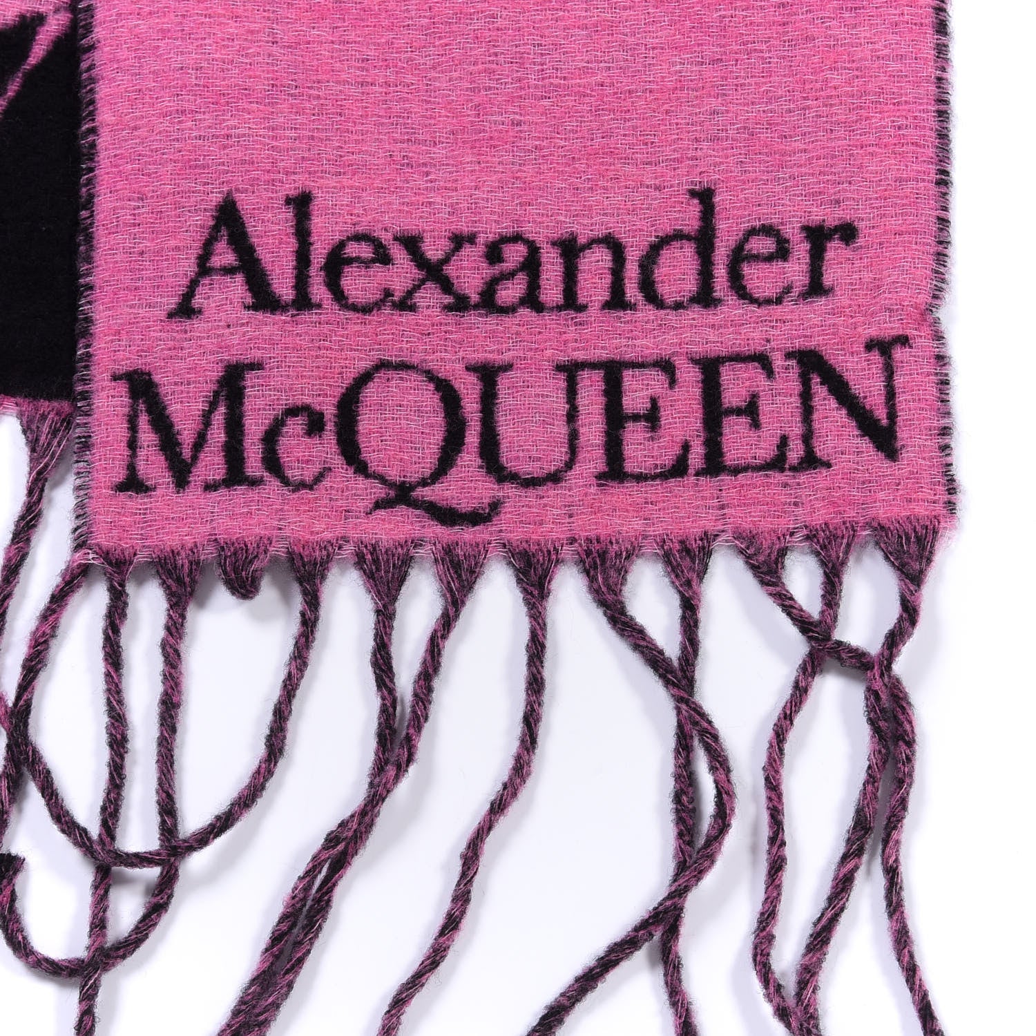 Alexander McQueen Wool Polyamide Cosy Skull Scarf Pink Black 2 of 3