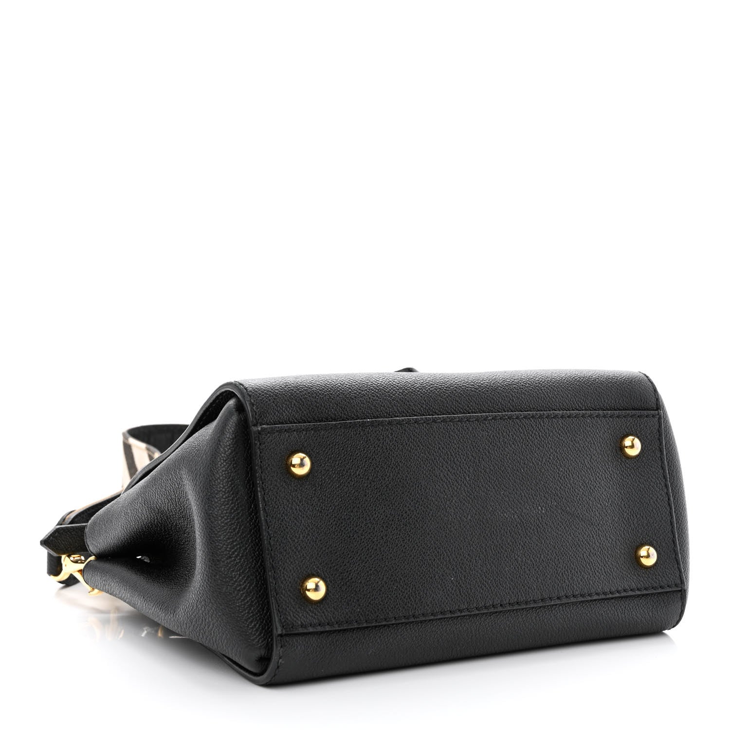 Burberry Soft Grain Calfskin Small Buckle Tote Black 4 of 16