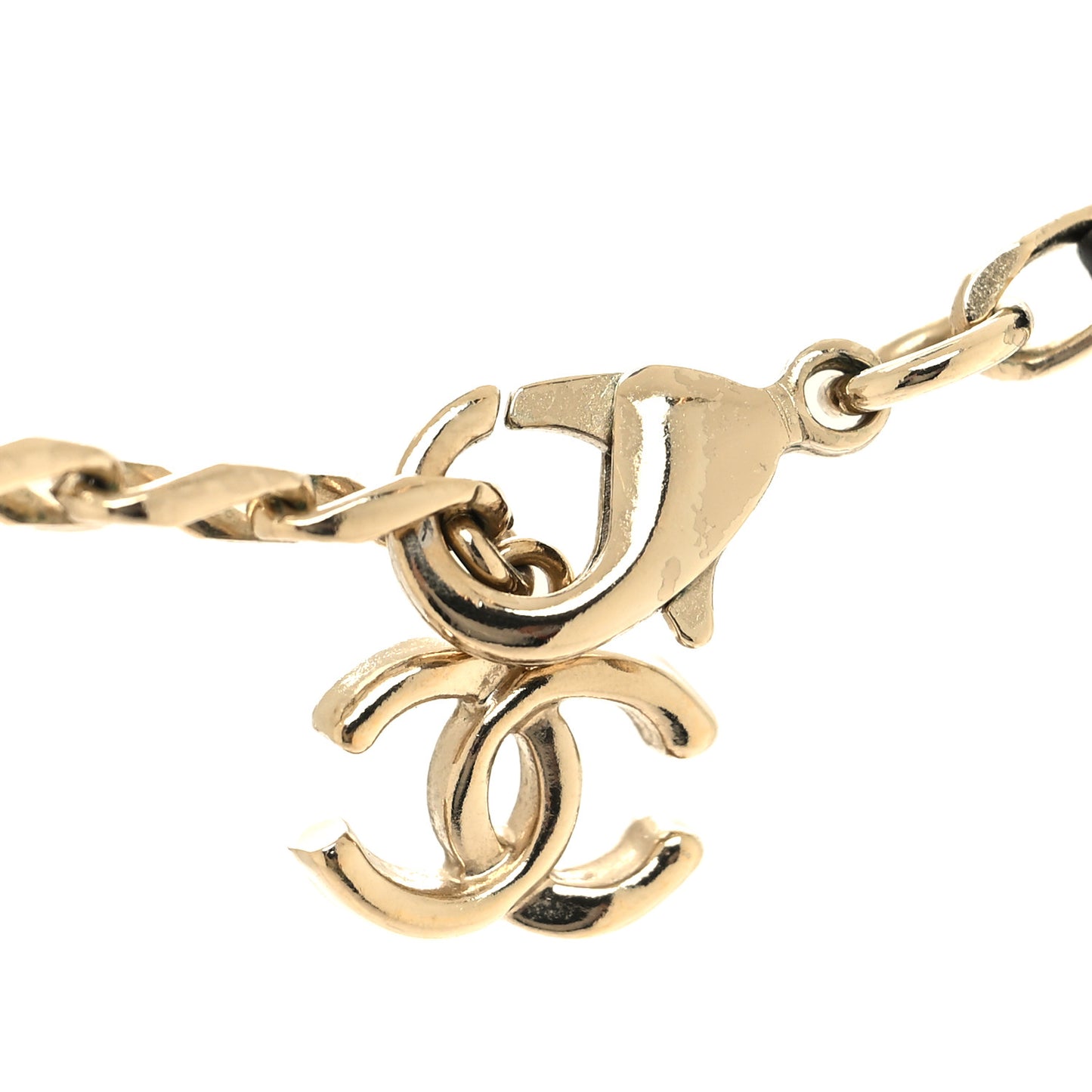 Metal Lambskin Crystal Sergeant Chanel Choker Necklace Black Gold
