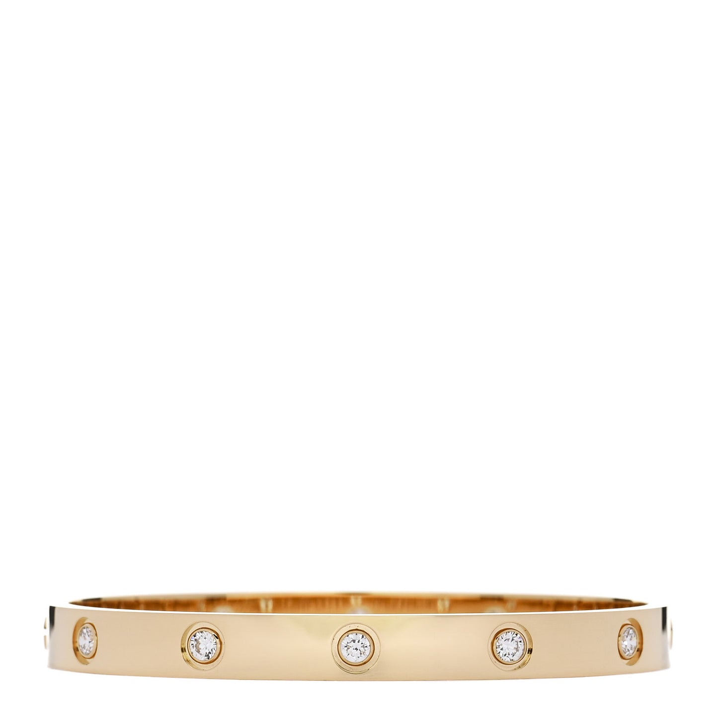 18K Yellow Gold 10 Diamond LOVE Bracelet 17