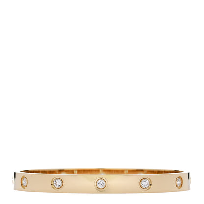 Cartier 18K Yellow Gold 10 Diamond LOVE Bracelet 17 2 of 9