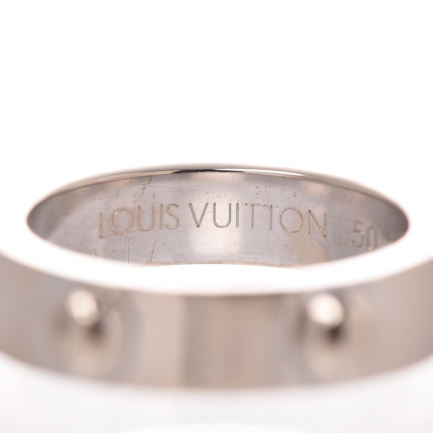 18K White Gold Bague Clous Ring 50 5.5