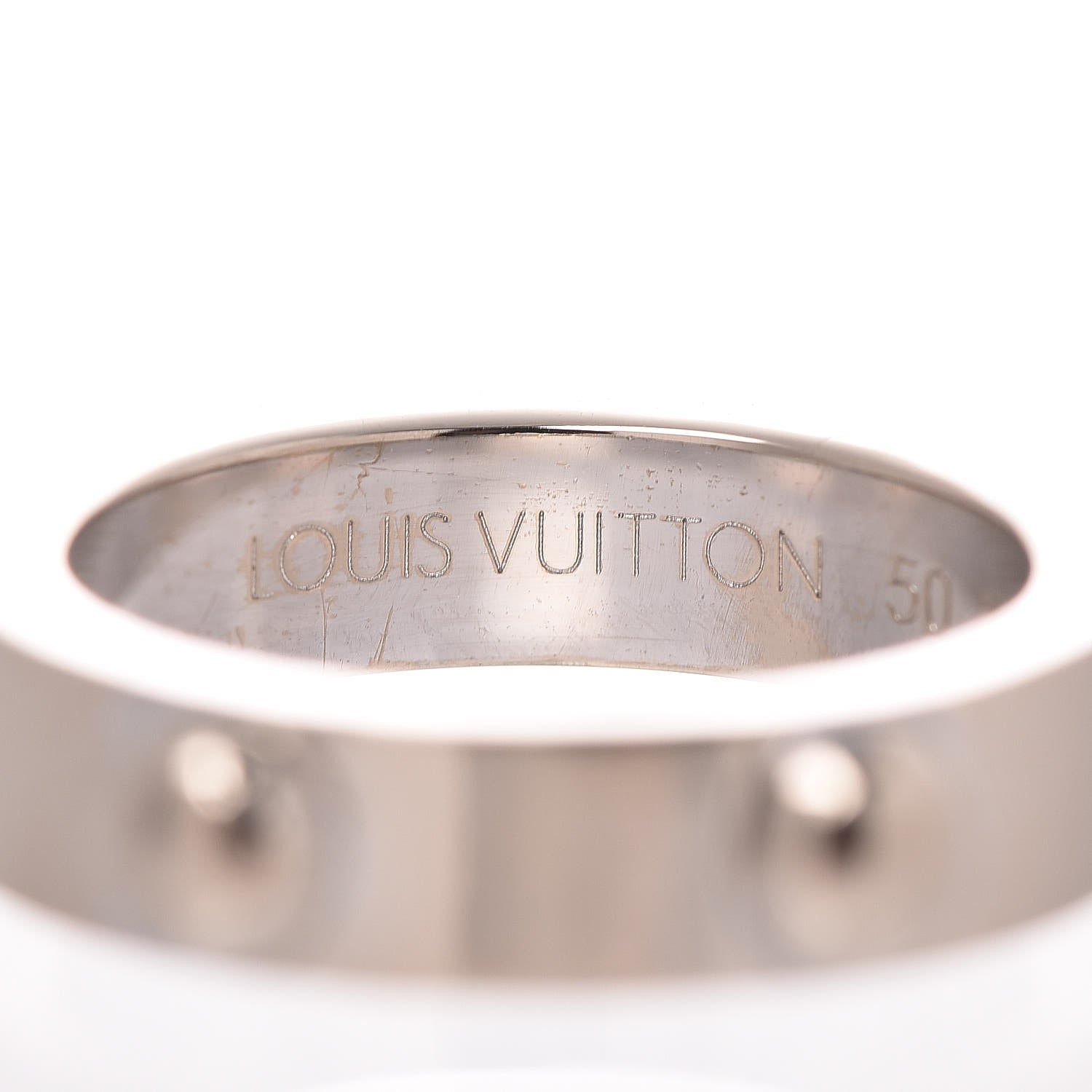 Louis Vuitton 18K White Gold Bague Clous Ring 50 5.5 4 of 6