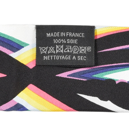 Hermes Silk Brides De Gala Shadow Fringed Twilly Black Jaune Multicolor 5 of 5