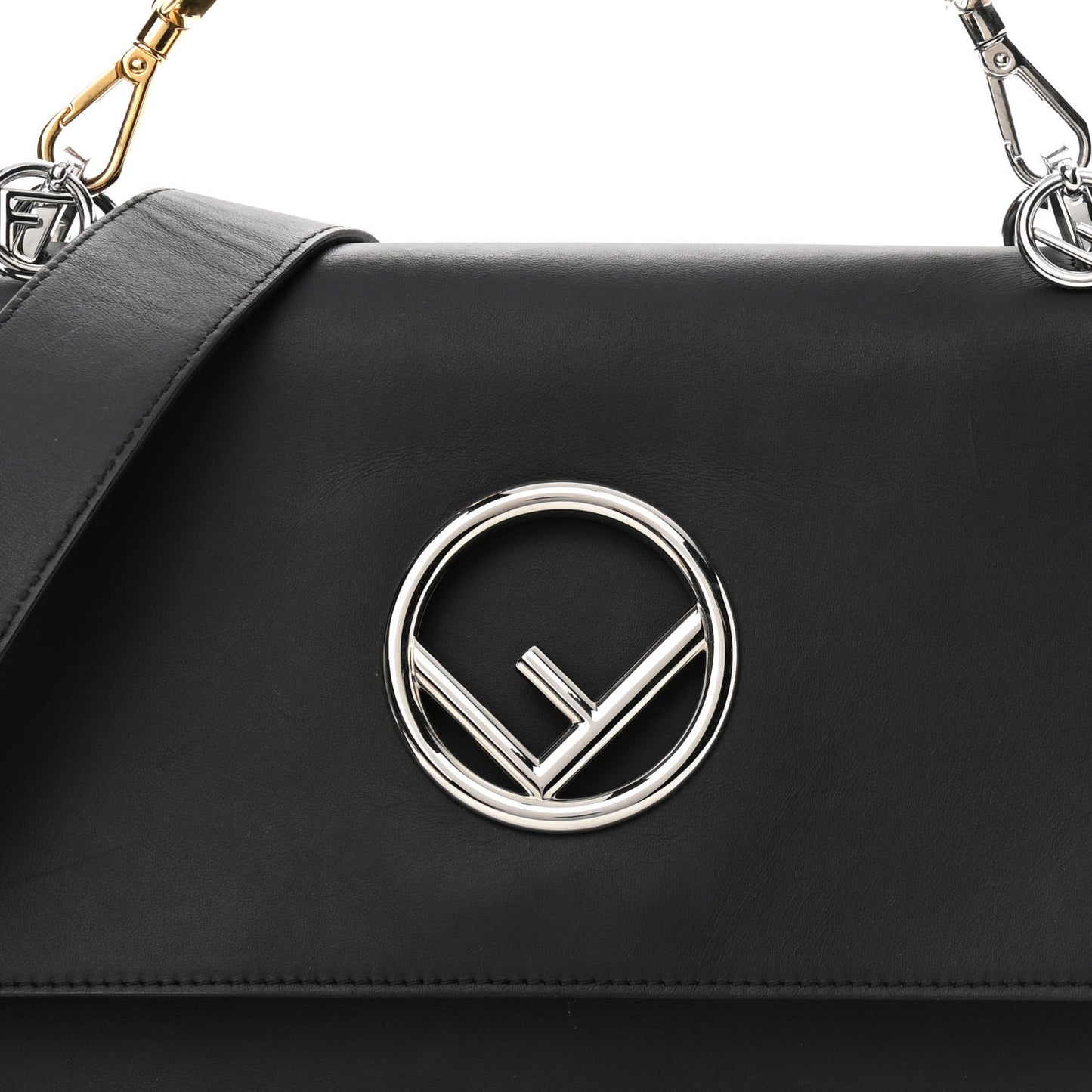 Vitello Century Opaco F is Fendi Kan I Shoulder Bag Black