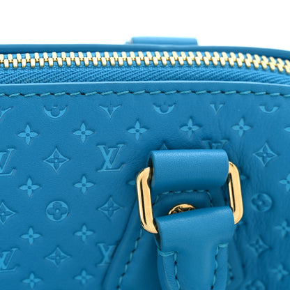 Louis Vuitton Calfskin Nanogram Embossed Speedy Bandouliere 20 Blue 10 of 12