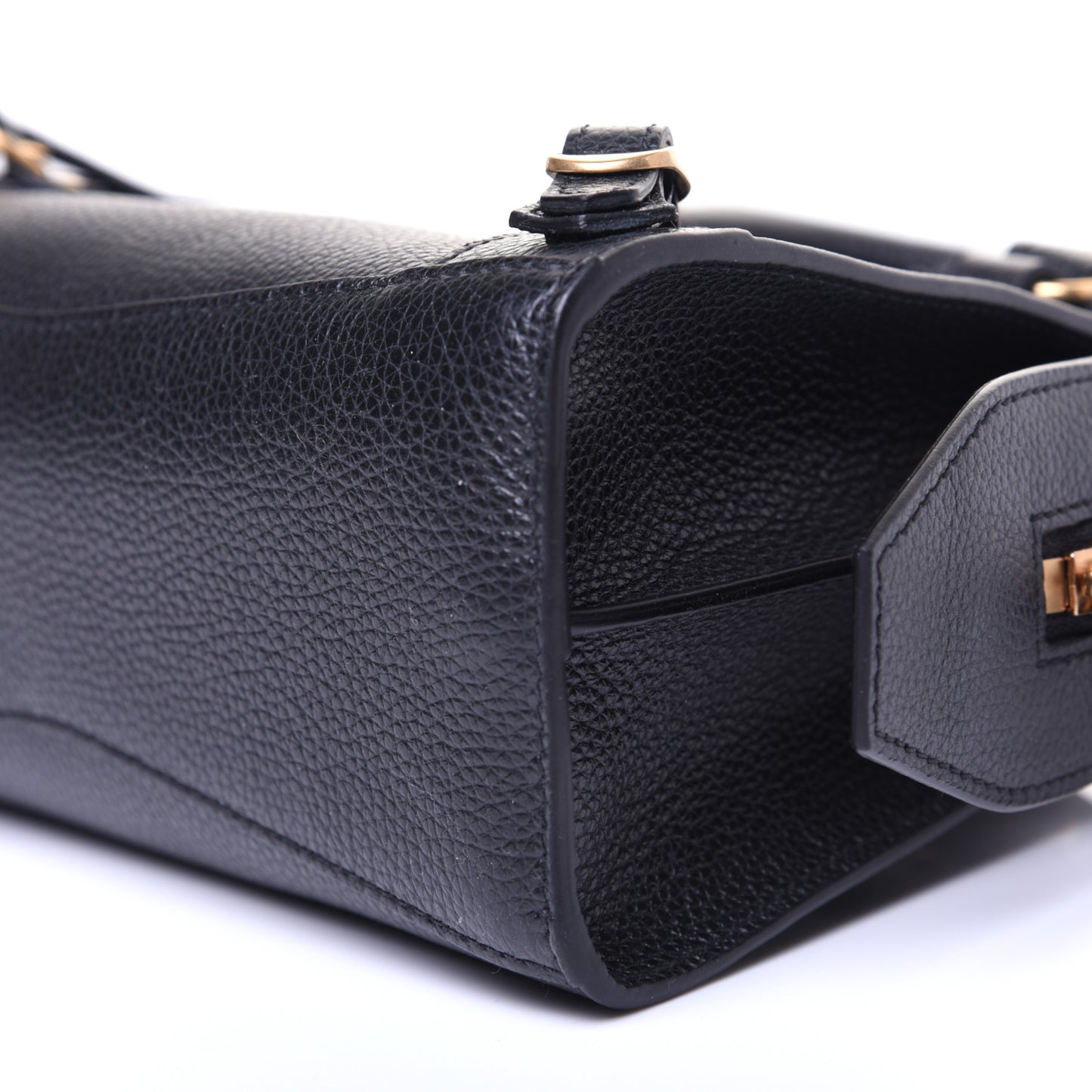 Grained Calfskin Neo Classic Gold Hardware Mini City Black