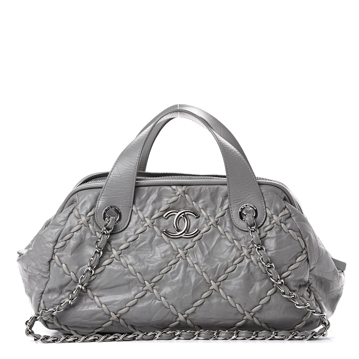 Calfskin Ultra Stitch Bowler Grey