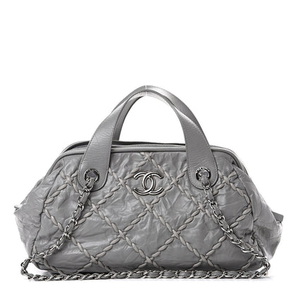 Chanel Calfskin Ultra Stitch Bowler Grey 1 of 10