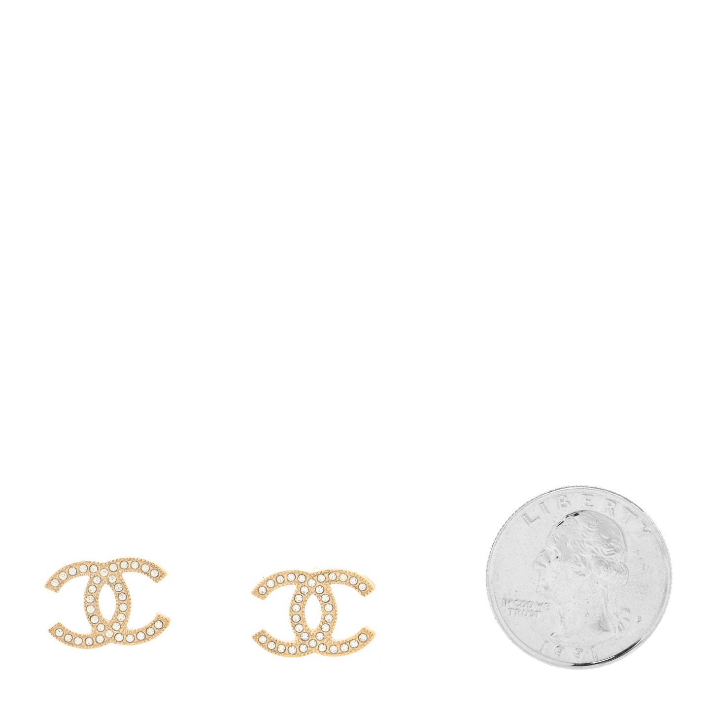 Crystal CC Earrings Gold