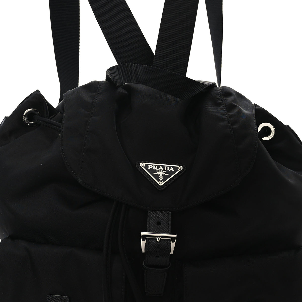 Tessuto Nylon Saffiano Medium Backpack Black