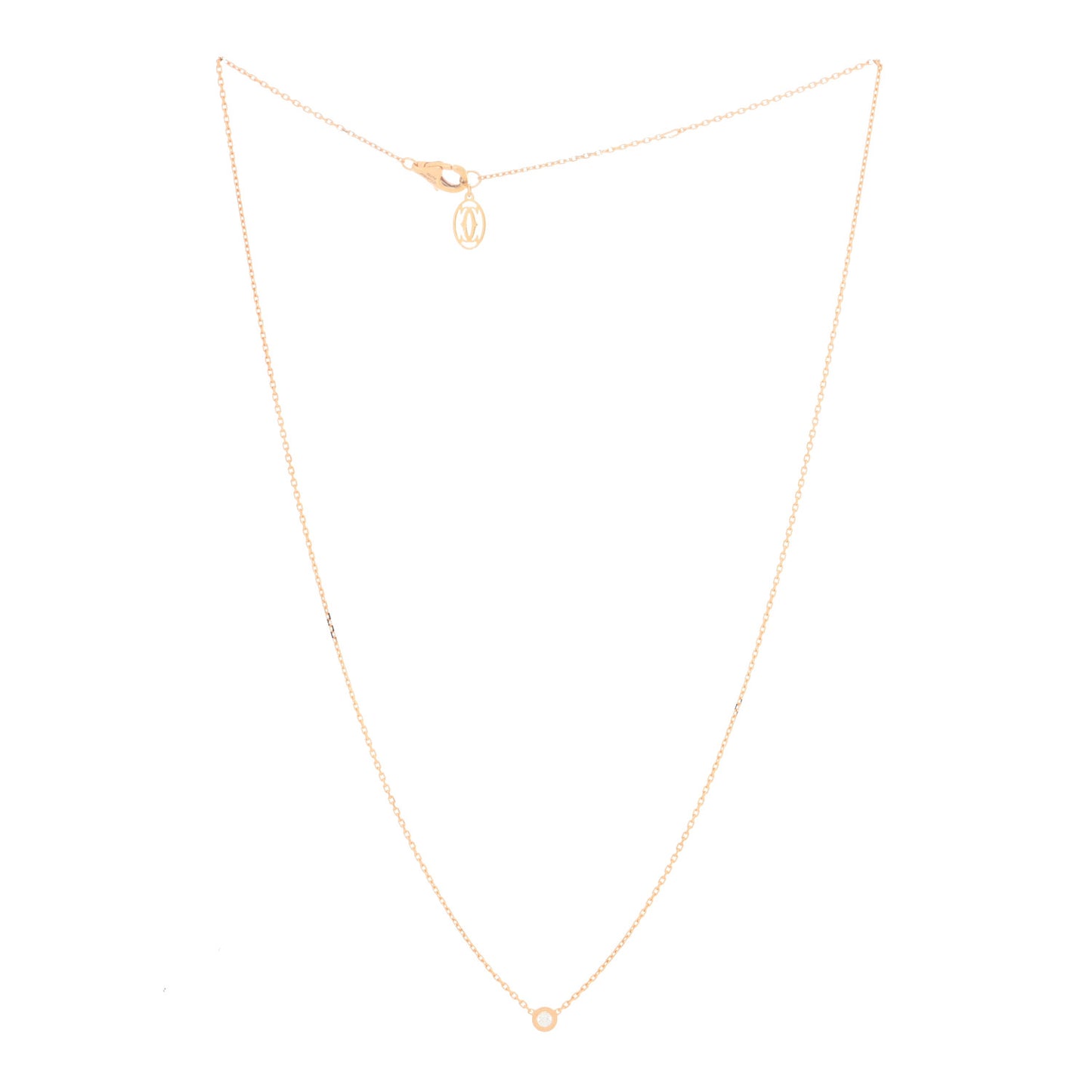 18K Pink Gold Diamond XS D'Amour Pendant Necklace
