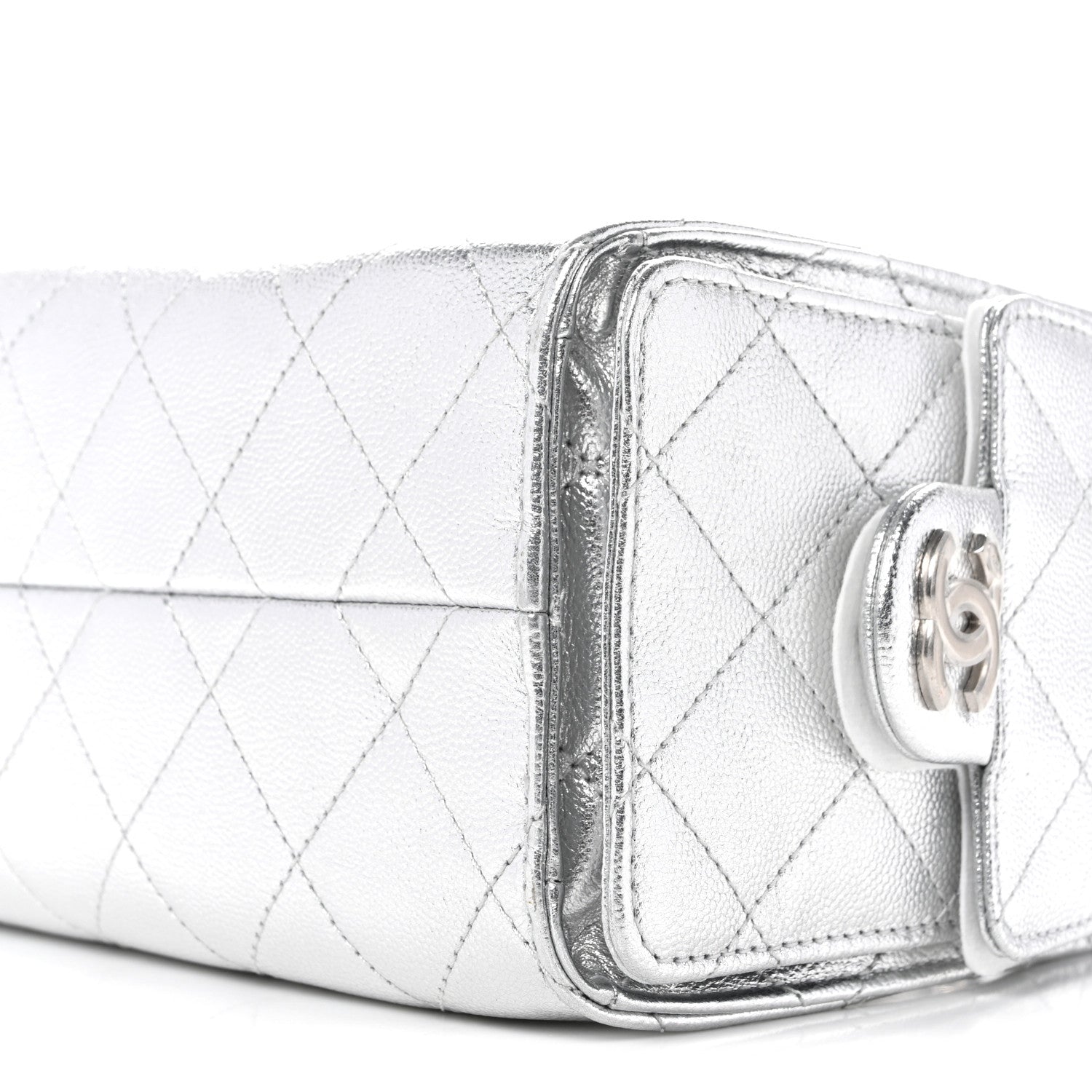 Chanel Metallic Caviar Quilted Mini Chanel 25 Handbag Silver 10 of 10
