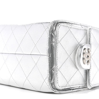 Chanel Metallic Caviar Quilted Mini Chanel 25 Handbag Silver 10 of 10