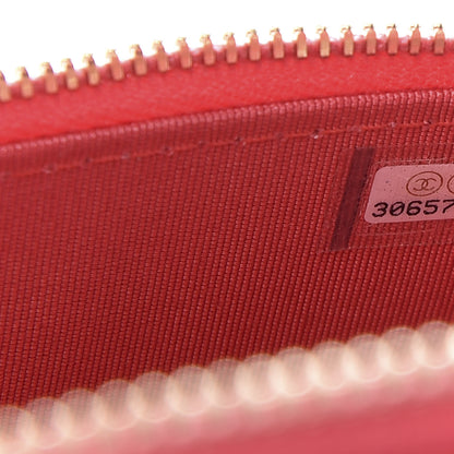 Chanel Caviar Quilted Mini Vanity Case With Chain Red 6 of 9