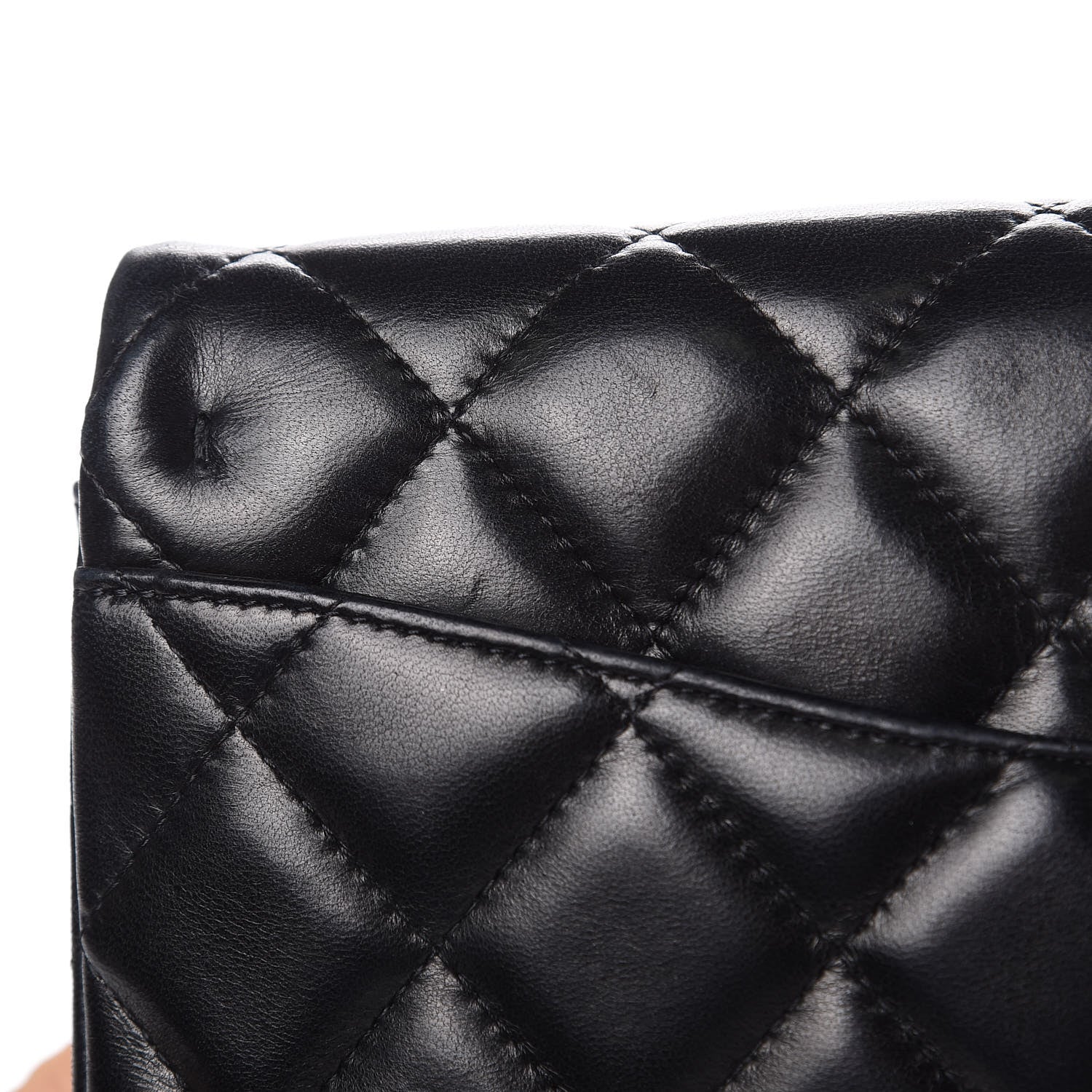 Chanel Lambskin Quilted Clutch With Chain Flap Black 11 of 16
