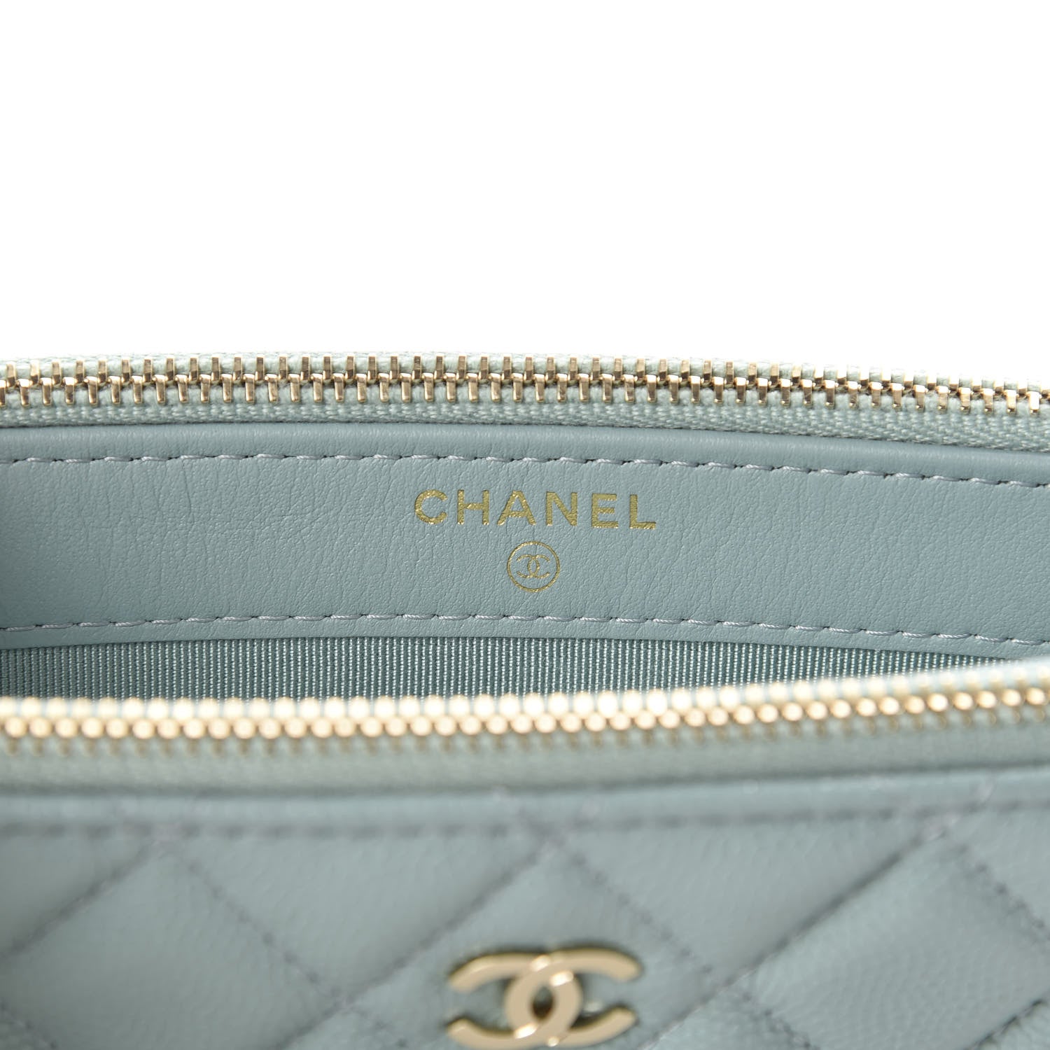 Chanel Caviar Quilted Small Clutch With Chain Light Blue 7 of 11