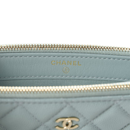 Chanel Caviar Quilted Small Clutch With Chain Light Blue 7 of 11