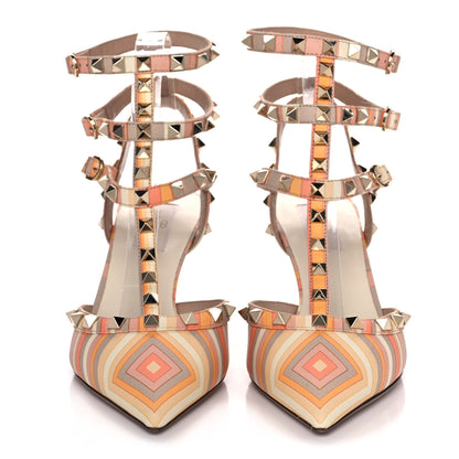 Valentino Garavani Nappa Native Couture 1975 Rockstud Ankle Strap 65mm Pumps 38 Mandarin Sorbet 2 of 10