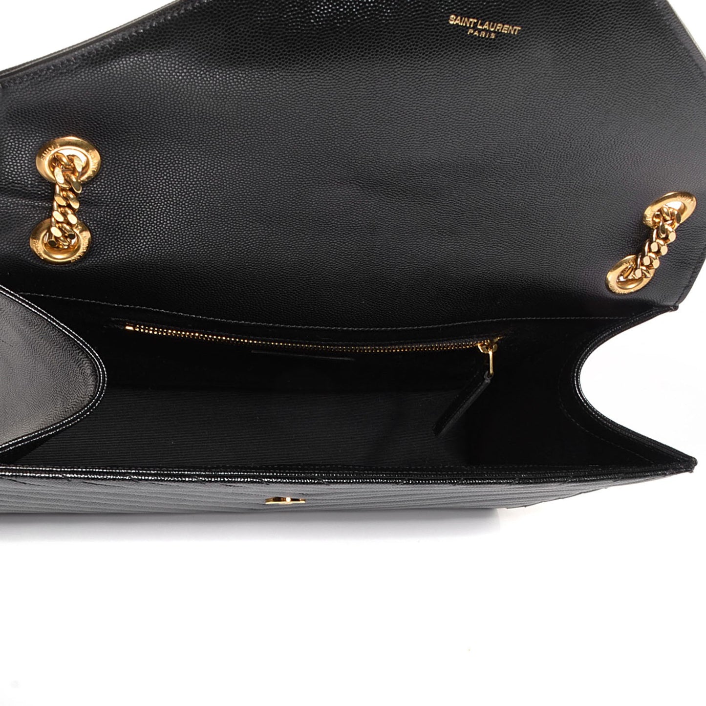 Grain De Poudre Matelasse Chevron Large Monogram Satchel Black