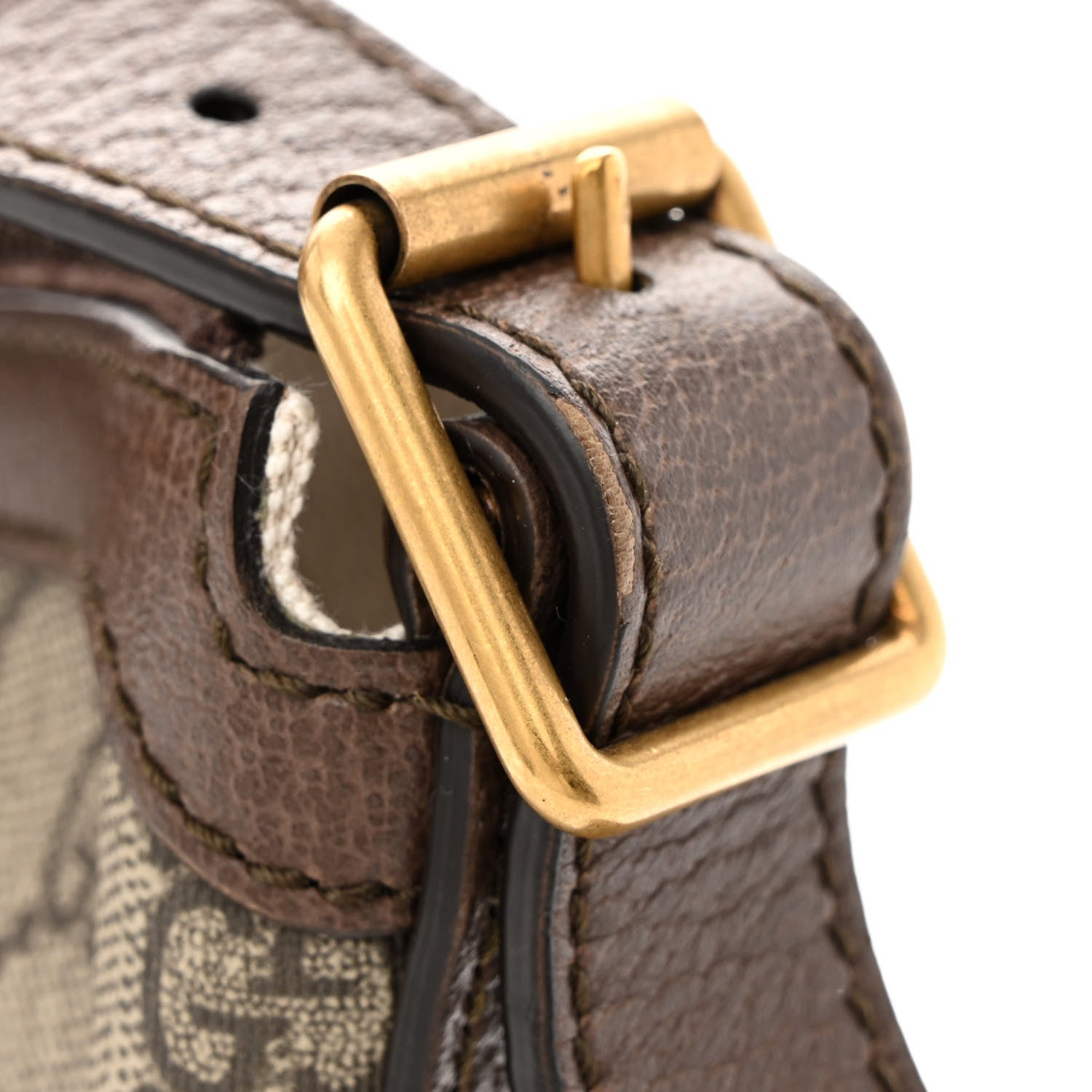 Gucci GG Supreme Monogram Textured Dollar Calfskin Web Small Ophidia Half Moon Hobo Beige Ebony New Acero 11 of 13
