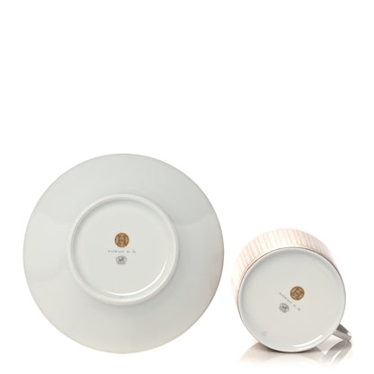 Hermes Porcelain Mosaique Au 24 Gold Breakfast Cup And Saucer Set Of 2 4 of 12
