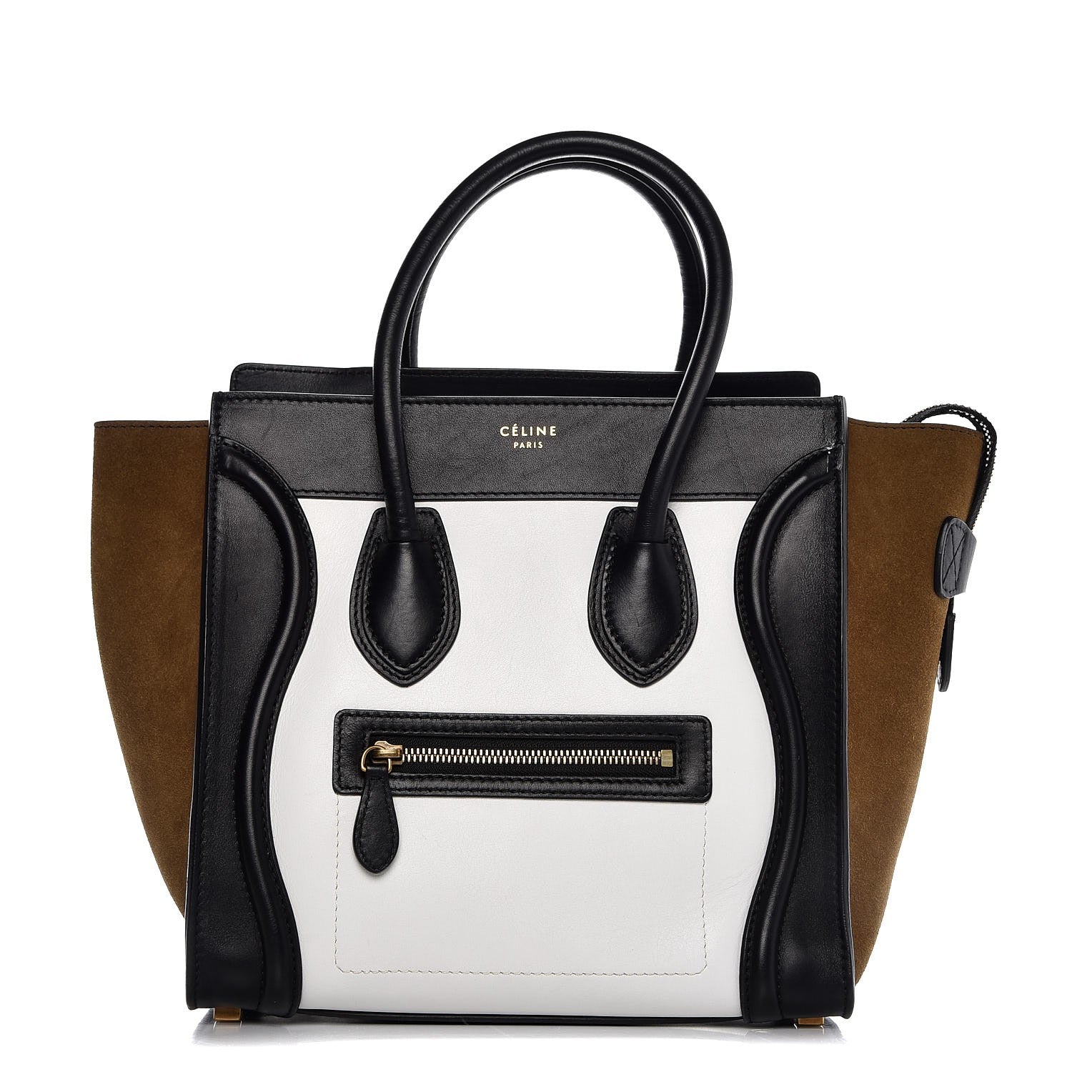 Celine Smooth Calfskin Nubuck Micro Tri-Color Luggage White 1 of 8