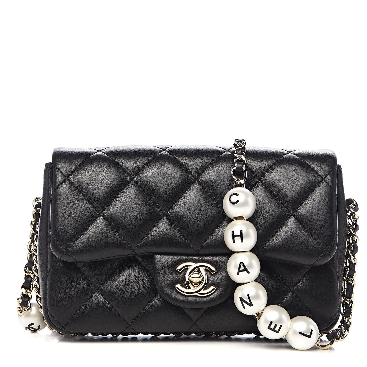 Lambskin Quilted Mini My Precious Flap Black