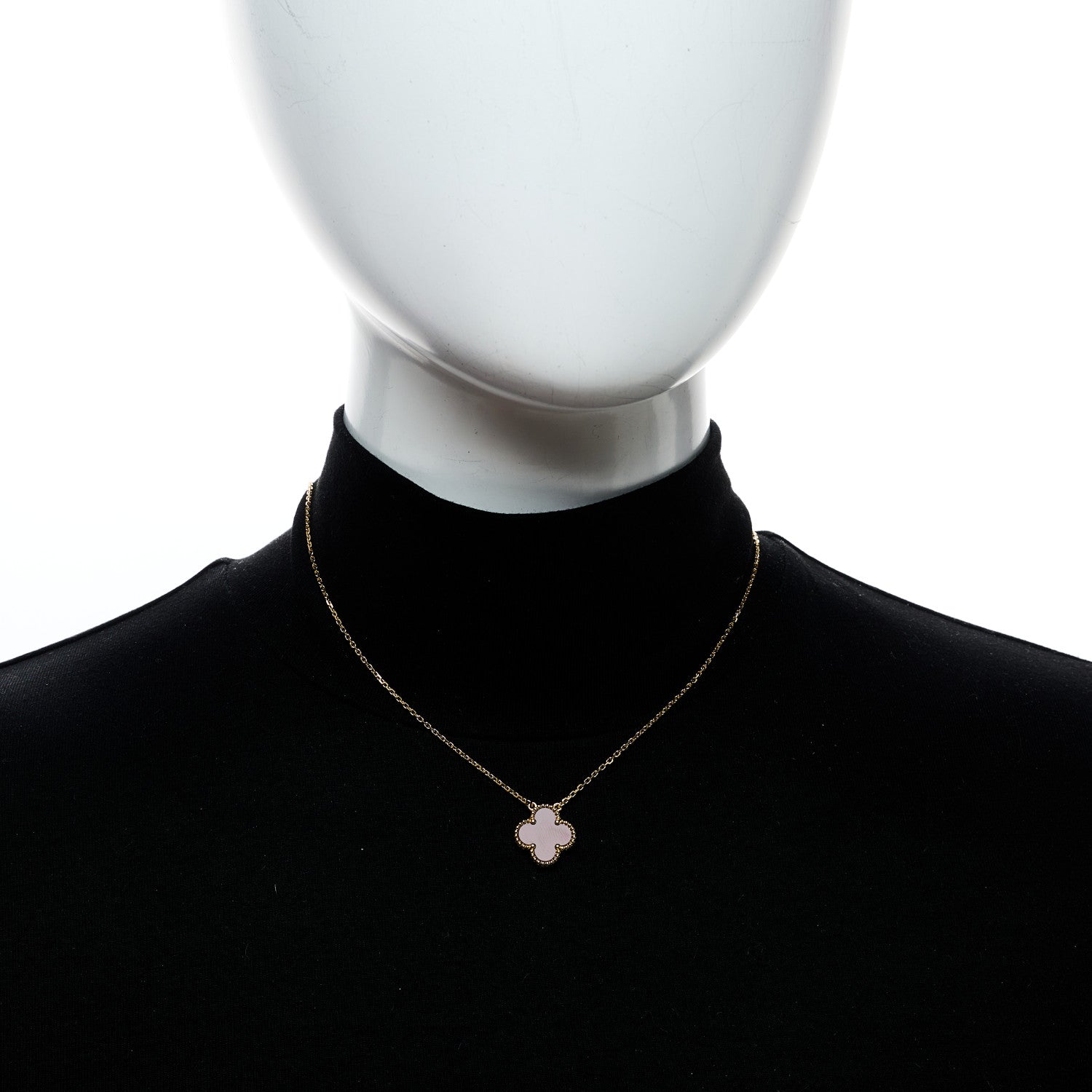 Van Cleef & Arpels 18K Yellow Gold Carnelian Vintage Alhambra Pendant Necklace 2 of 6