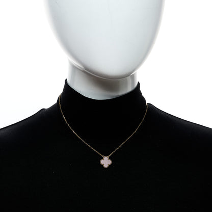 Van Cleef & Arpels 18K Yellow Gold Carnelian Vintage Alhambra Pendant Necklace 2 of 6