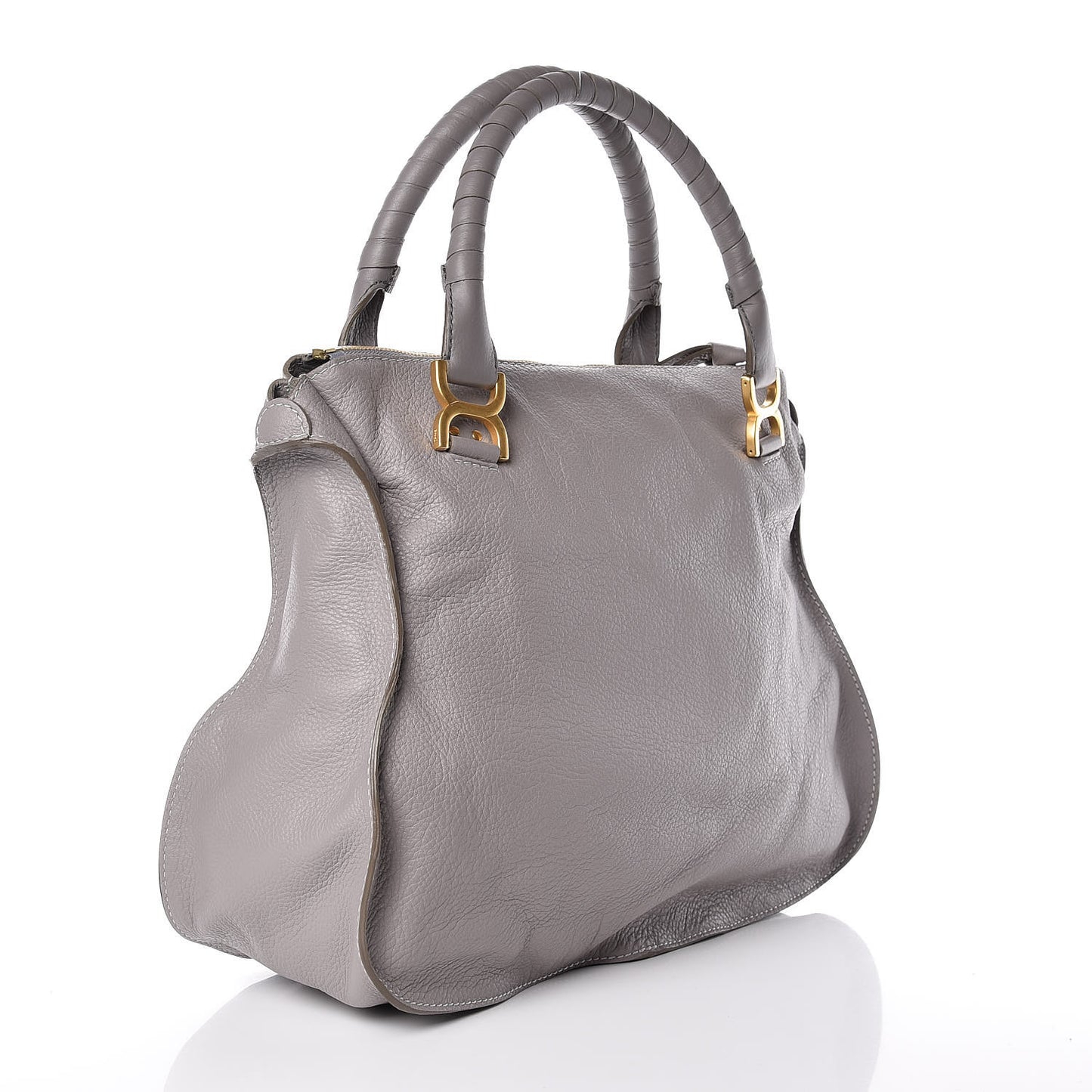Calfskin Large Marcie Satchel Cashmere Grey