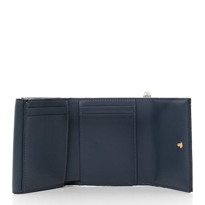 Christian Dior Patent Cannage Lady Dior Lotus Wallet Denim Blue 5 of 8