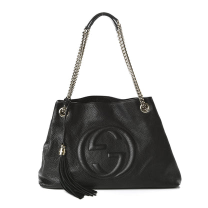 Gucci Pebbled Calfskin Medium Soho Chain Shoulder Bag Black 1 of 10