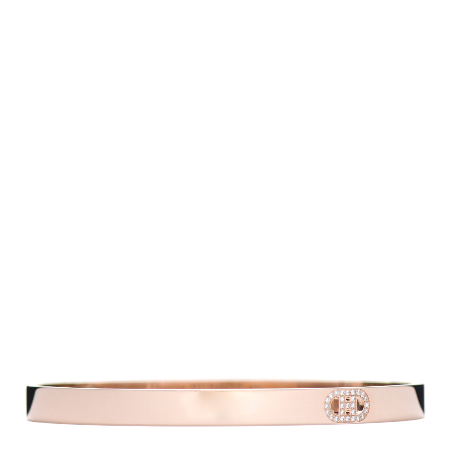 18K Rose Gold Diamond PM H D'Ancre Bracelet LG