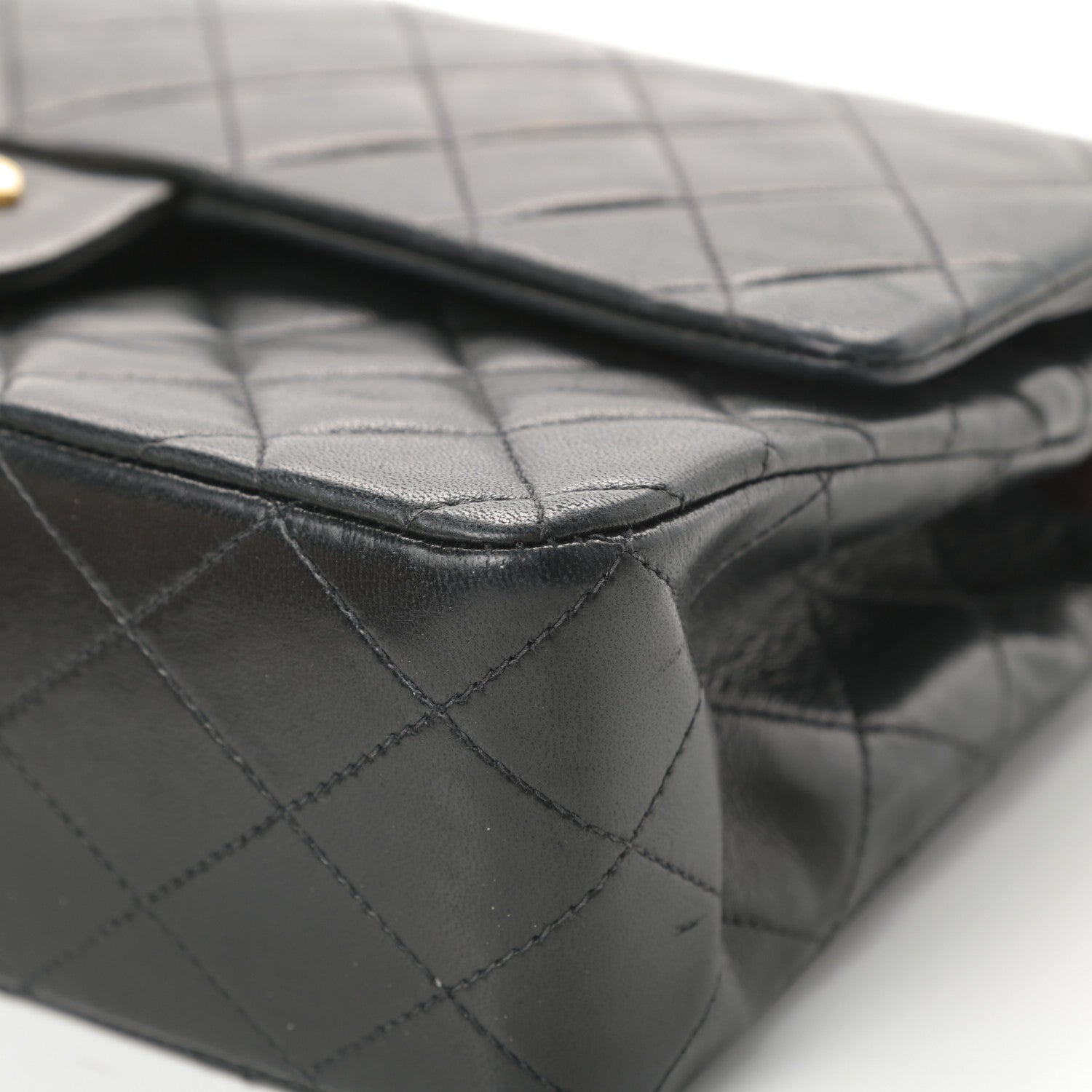 Chanel Lambskin Quilted Medium Double Flap Black 10 of 20