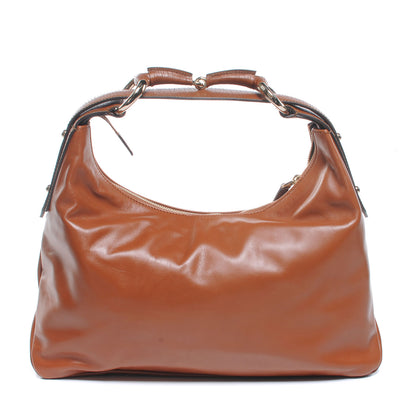 Gucci Leather Medium Horsebit Chain Hobo Tan 3 of 7