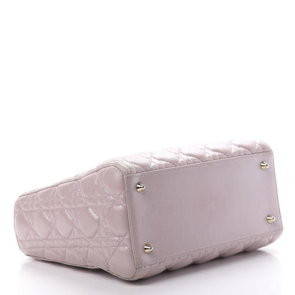 Christian Dior Pearly Lambskin Cannage Medium Lady Dior Lotus 4 of 24