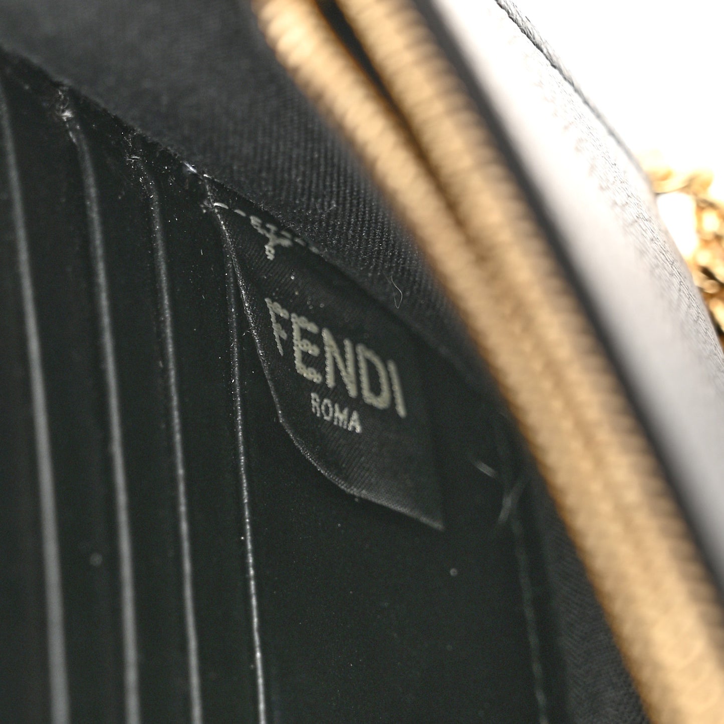 Vitello Cruise F is Fendi Bi-Color FF 1974 Embossed Medium Envelope Wallet On Chain Black Maya