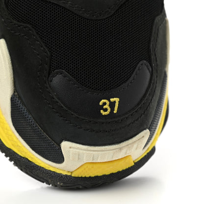 Balenciaga Fabric Mesh Womens Triple S Sneakers 37 Black Yellow 9 of 15