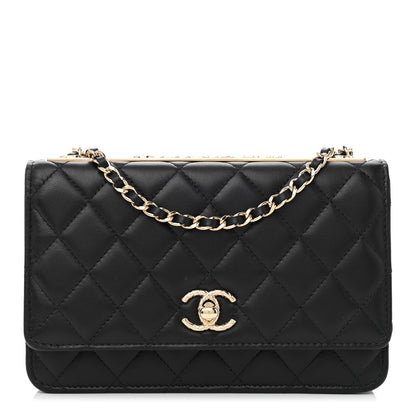 Chanel Lambskin Quilted Trendy CC Wallet On Chain WOC Black 1 of 13