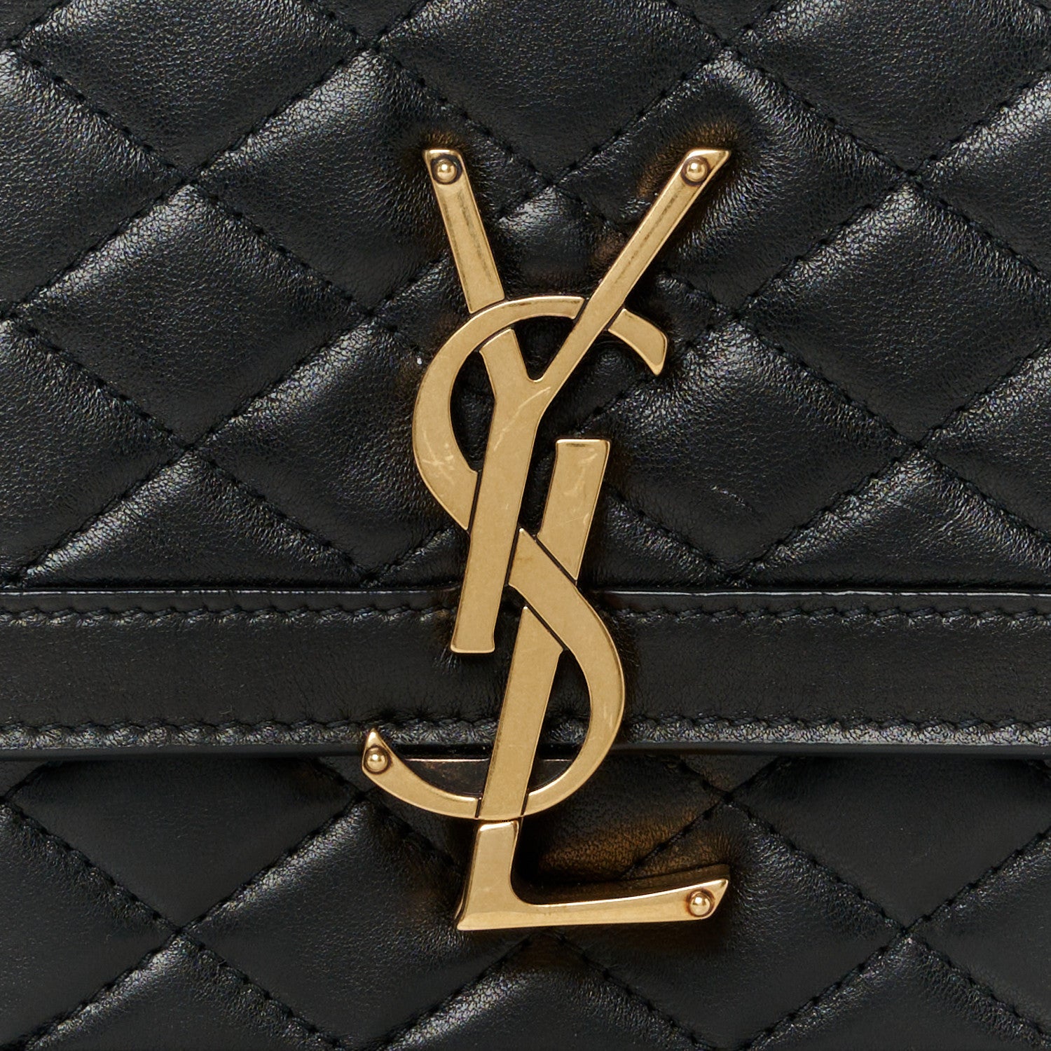 Saint Laurent Lambskin Quilted Monogram Medium Solferino Satchel Black 9 of 11