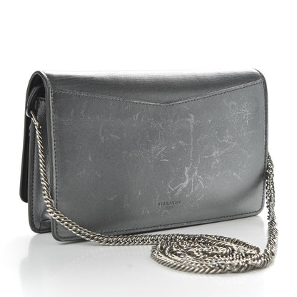 Givenchy Metallic Lambskin Emblem Chain Wallet Silver 3 of 10