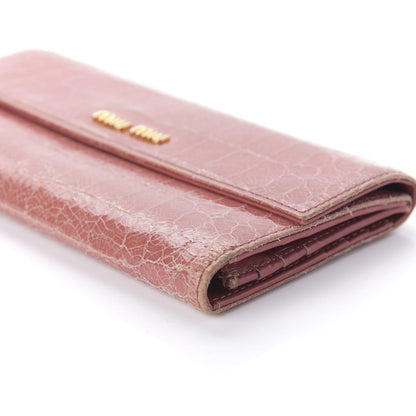 Miu Miu Crocodile Embossed Saint Cocco Lux Continental Flap Wallet Antico 7 of 9