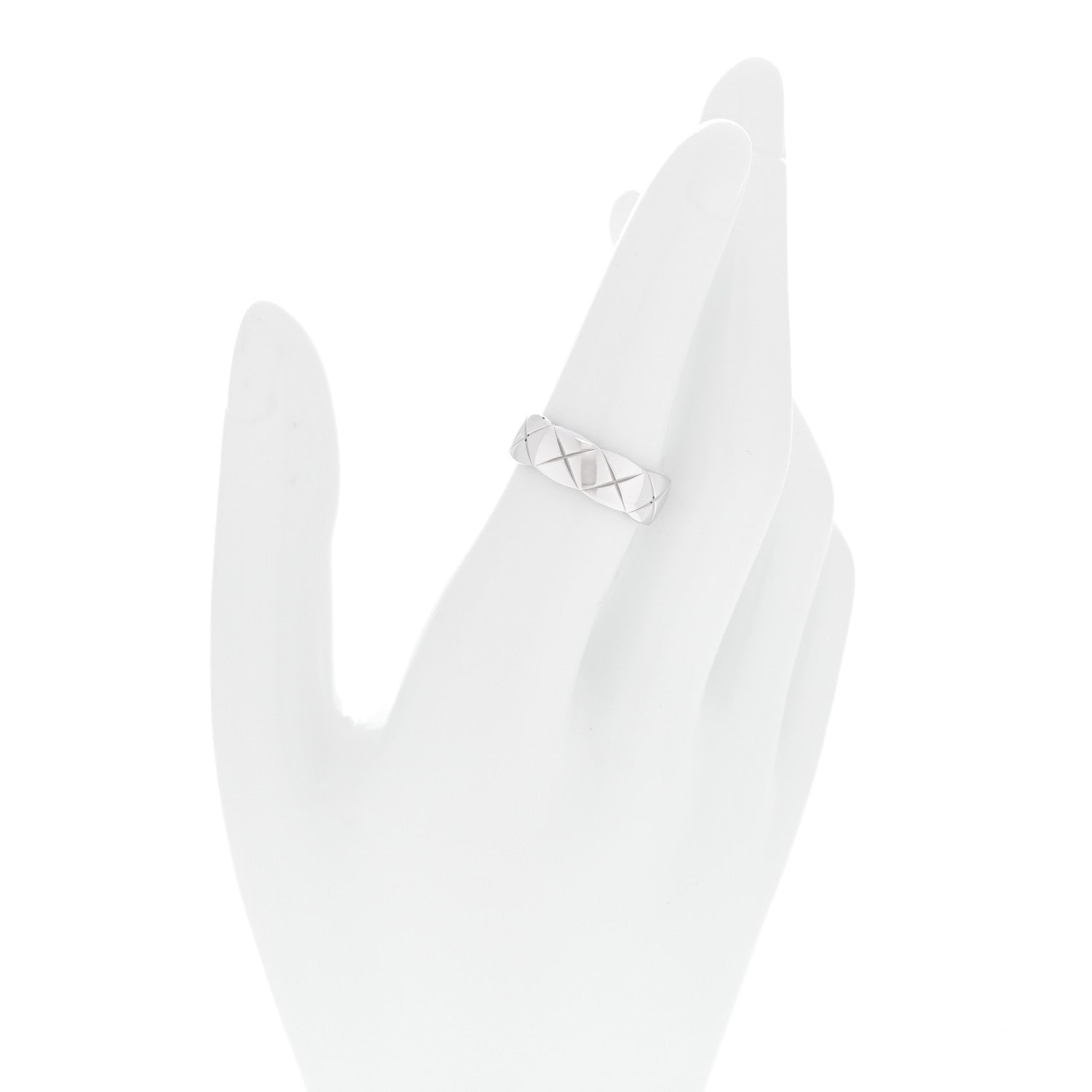 Chanel 18K White Gold Small Coco Crush Ring 53 6.5 2 of 6