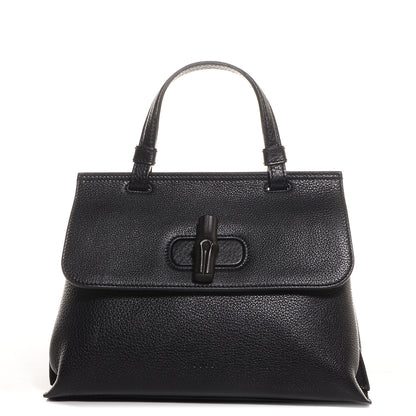 Gucci Cellarius Calfskin Small Bamboo Daily Top Handle Bag Black 1 of 7