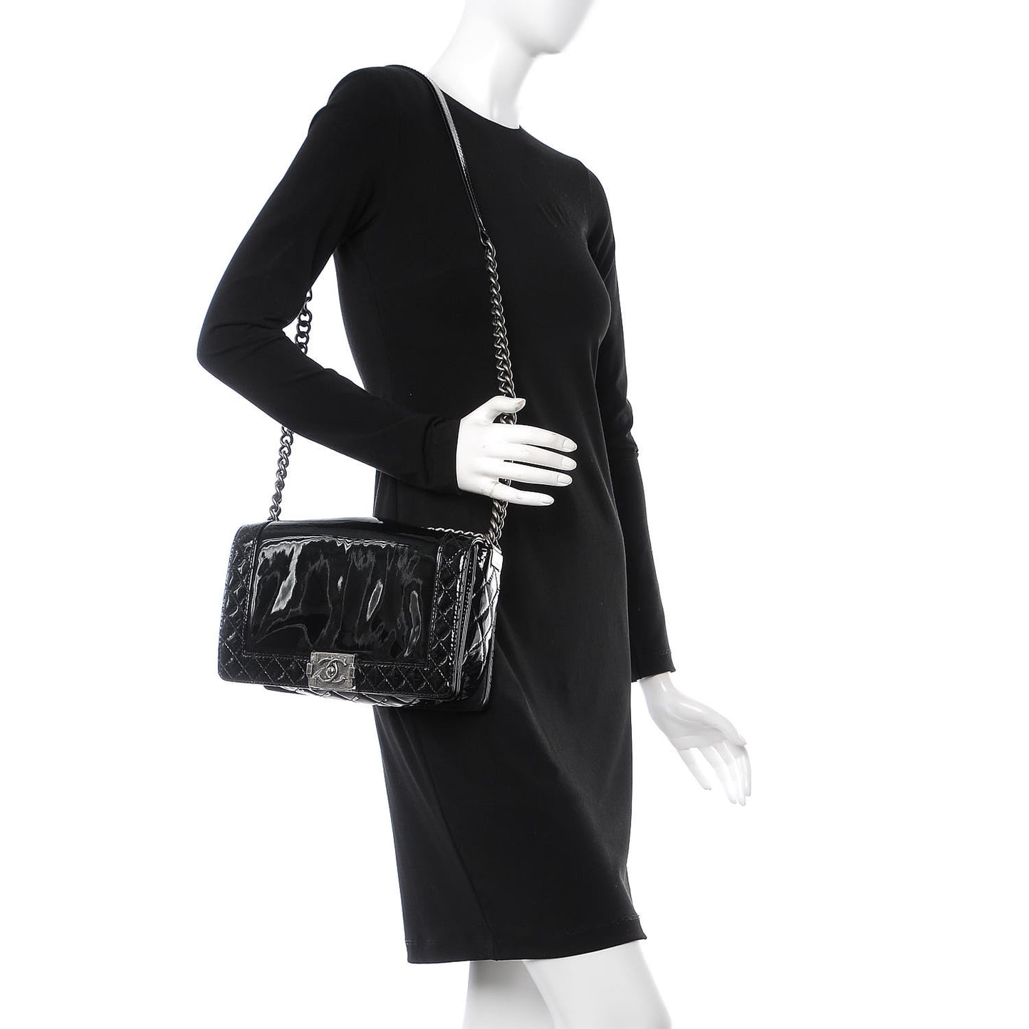 Patent New Medium Boy Reverso Flap Black